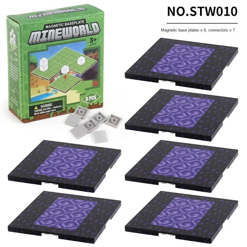 Magnetic Base Plate Variety Baseplates Match Mine World Magnetic Building Blocks Toys for Boys and Girls 3+ DIY Children Toy