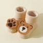 4 Pairs Baby Cute Cartoon Bear Socks, Baby Non-Slip Soft Cotton Socks Ankle Socks for 0-12 Month Newborn Toddler Boys and Girls