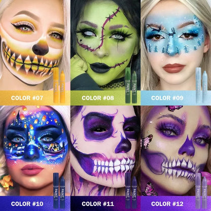 Body Painted Pen, Face Paint, Waterproof and Sweat-proof, Long-lasting and Natural, Suitable for Halloween Holiday Makeup