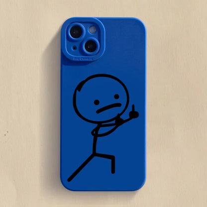 Cute Cartoon Matchman Matte Silicone Phone Case For iPhone 18 16 11 12 13 14 15 17 Pro Max XR XS X 7 8 Plus 16E Soft Back Cover