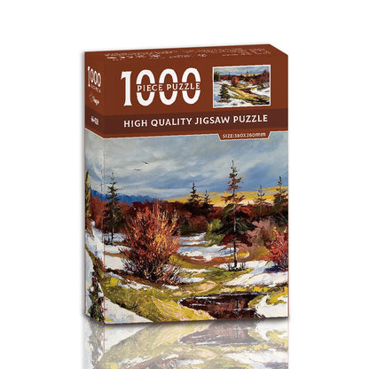 Micro Puzzle Puzzle 1000 Pieces Mini Landscape World Famous Painting Paper Decompression Healing Creative Educational Toy Puzzle