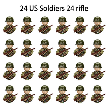 40/set World War II military building blocks National army soldier Character weapon assembly building block Children's toy gifts