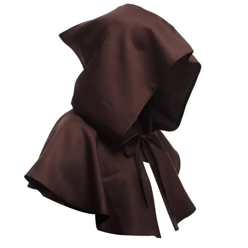 Unisex Men Medieval Costume Renaissance Cloak Hat Halloween Witch Cosplay Costume Hooded Cape Hat Women Halloween Hats