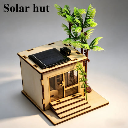 Solar Car Lunar Exploration Vehicle Children's Diy Hand-Assembled Model Diy 3d Wooden Puzzle Science And Education Toys