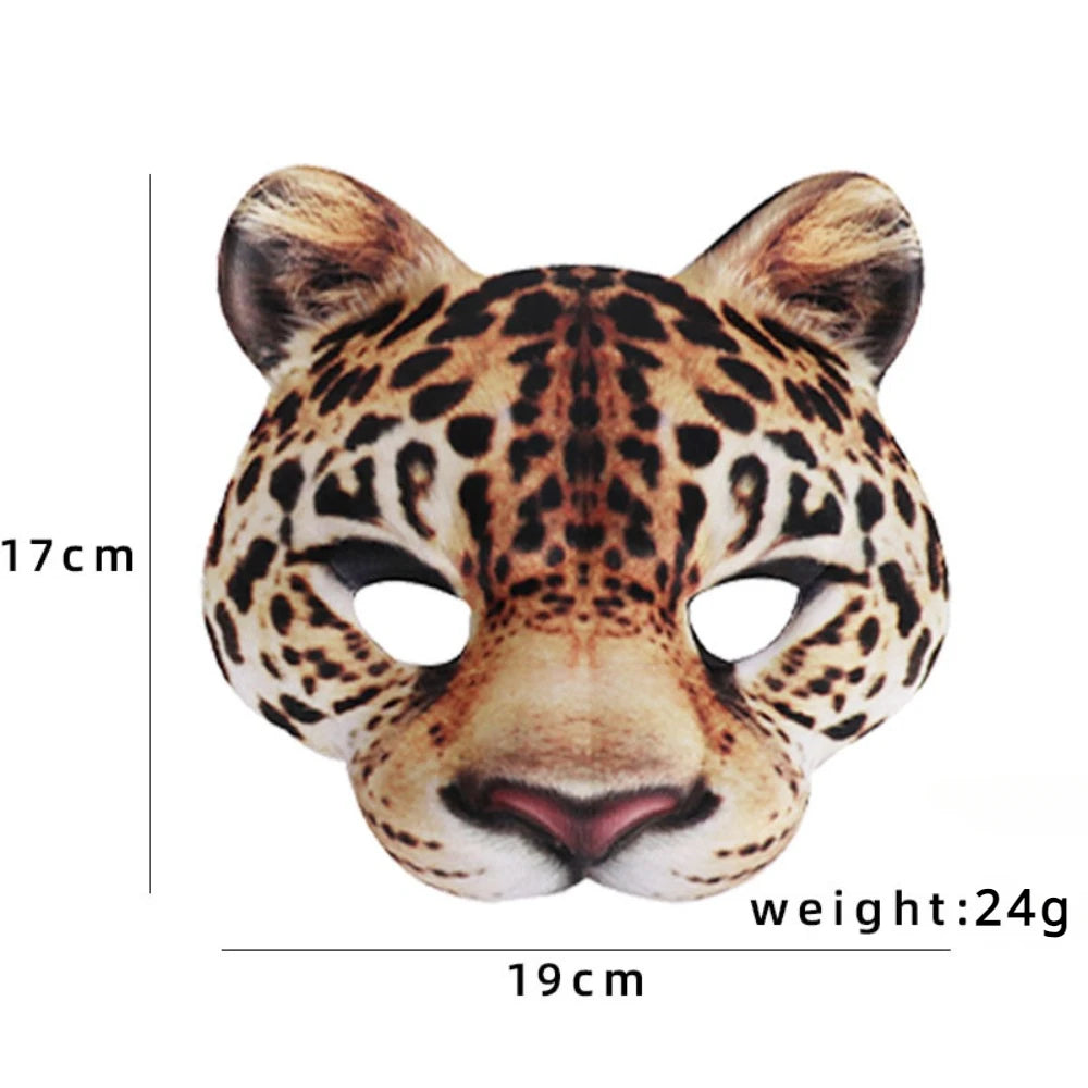 3D Animal Mask Halloween Masquerade Ball Masks Tiger Pig Half Face Mask Party Carnival Fancy Dress Costume Props