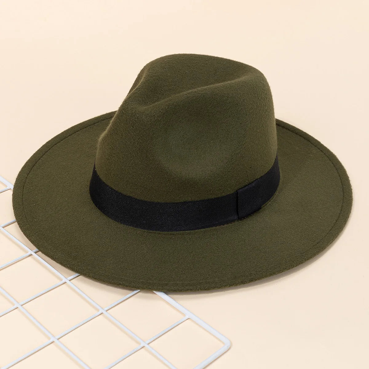Autumn and winter men and women's new large brimmed hats, fashionable woolen jazz hats, English style top hats