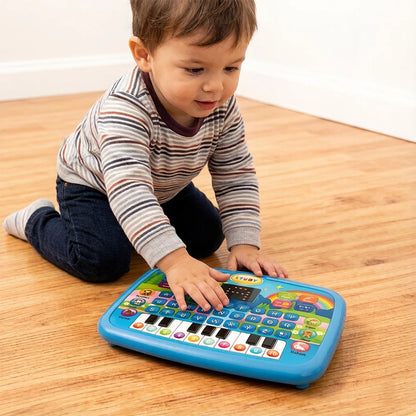 New Mini Simulation Laptop Early Learning Machine With LED Display Musical Kids Educational Toy Available In Purple And Blue Siz