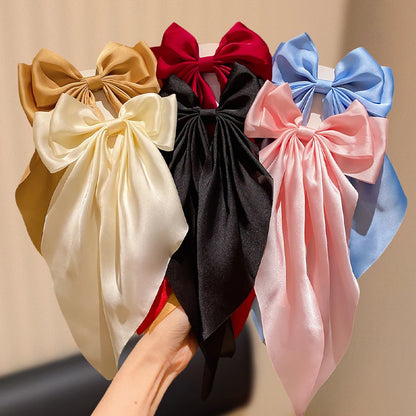 6-Pack Solid Color Large Bow Hair Clips for Girls Fashionable Daily & Party Wear Cute Hair Accessories