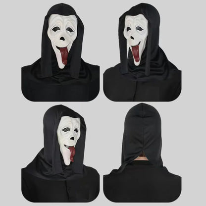 Halloween Cosplay Screaming Horror Props Mask, Breathable Skeleton Mask Horror Party Halloween Role-Playing Props