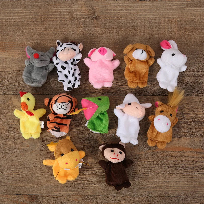 10 Pcs Cartoon Hand Doll Finger Puppet Baby Children Story Early Education Soothing Doll Plush Toy