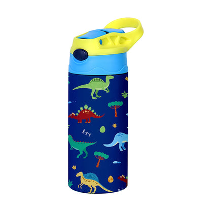 12OZ/350ml Cartoon Pattern Thermos Cup Stainless Steel Insulated Bottle Cute Thermos Kettle Outdoor Portable Handheld Cup