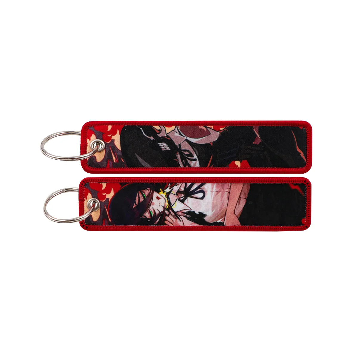 Popular Anime Character Embroidery Keychain Cool Cartoon Key Tag Motorcycles Cars Backpack Chaveiro Fashion Keyring Friend Gifts