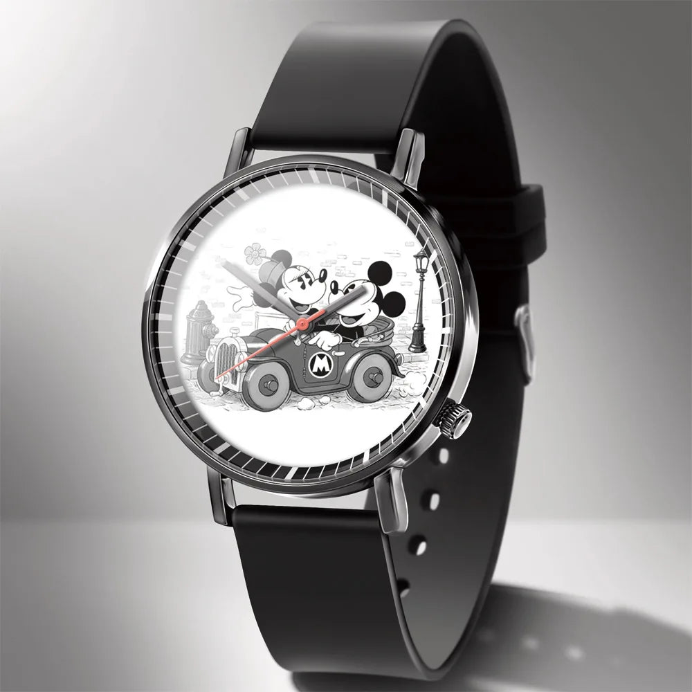 Disney Mickey Minnie Mouse Girl  Boy Children's Kids Watch Women Cute Male Female Couple Wrist Watches Birthday Gifts