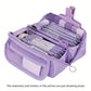 Large Capacity Pencil Case Organizer - Multi-Compartment Desktop Storage for School & Office Supplies ( Pink/Purple/Black)