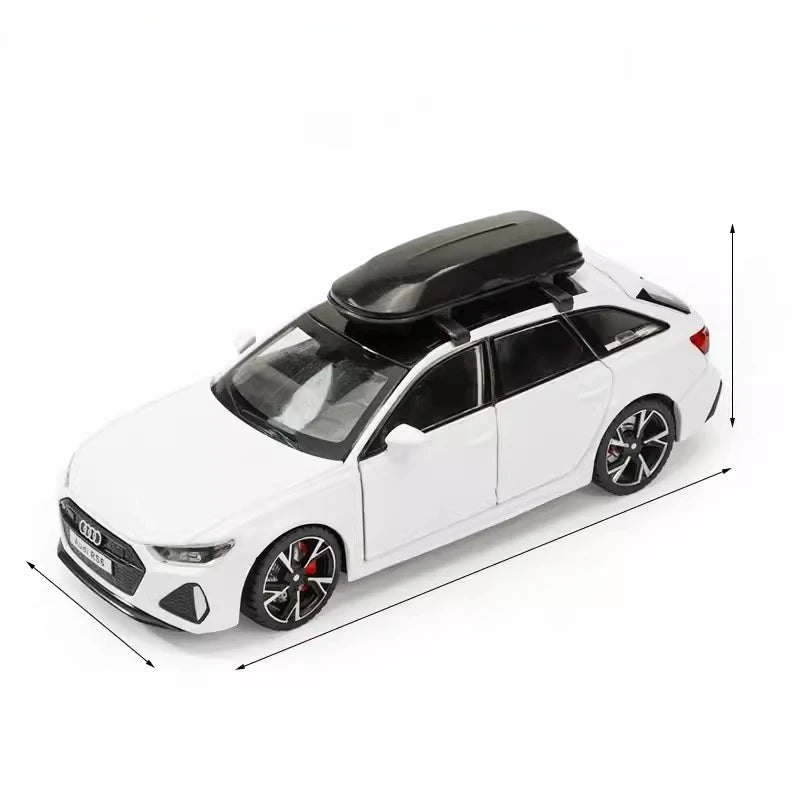 1/32 RS6 Car Model Toy Simulation Alloy Diecast Doors Opened Sound Light Shock Absorption Vehicle Models Ornaments Child Gifts