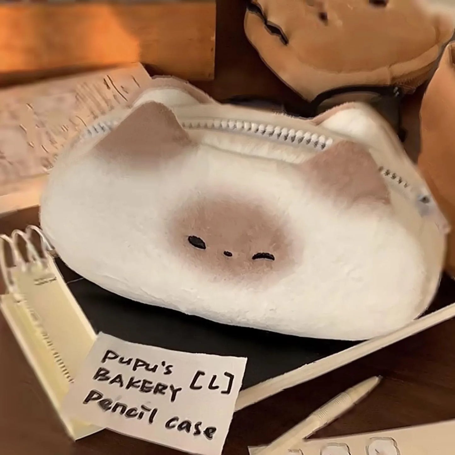 Creative Cute Sea Otter Shape Plush Pencil Bag 1PC Large Capacity INS Cartoon Pencil Case Velvet Pencil Case Student Stationery