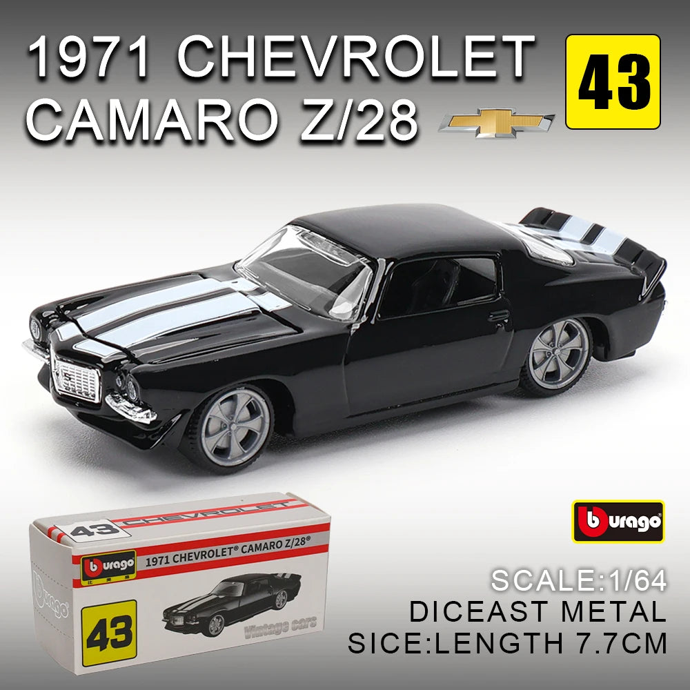 Bburago 1:64 golf Porsche 911 Shelby Raventon Mustang Lamborghini Collection Series Car Die Casting Model Gift Toy