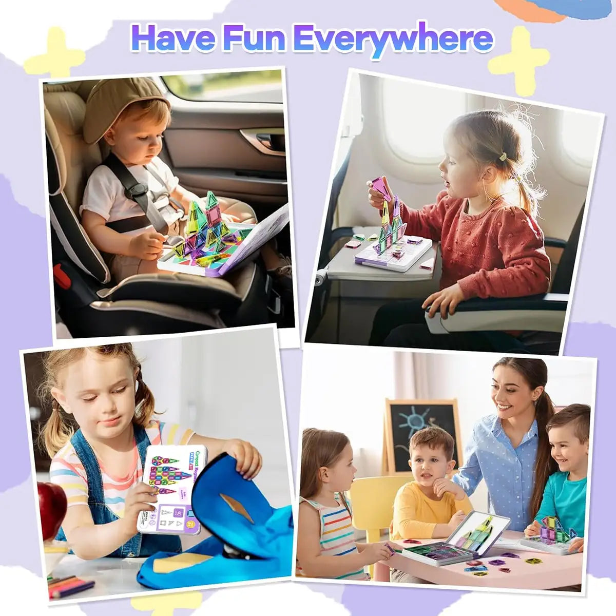 Mini magnetic building blocks toy, with a metal box for easy portability, children's stacking DIY construction toy, parent-child interactive toy, suitable as a gift for children's holidays and birthdays