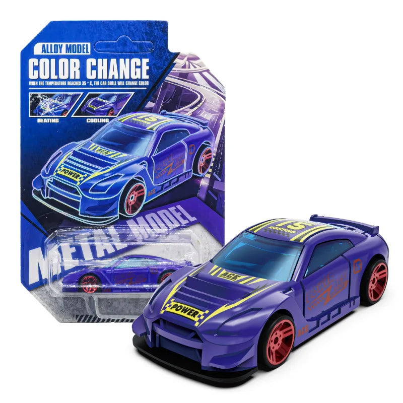 1:64 Magic Color Changing Racing Car Model Temperature Sensitive Inertia Pull Back Cars Toys Crash-Resistant Durable Boys Gift
