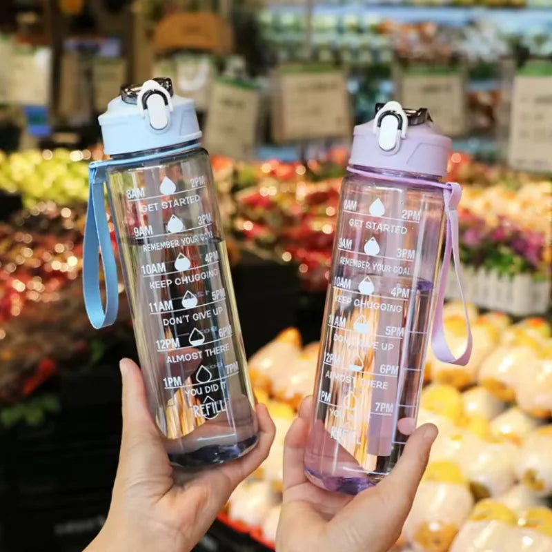 750ML Large Capacity Sports Water Bottle Leak Proof Colorful Plastic Cup Drinking Outdoor Travel Portable Gym Fitness Jugs