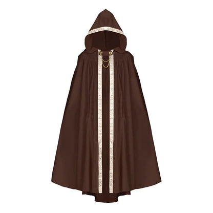 Halloween Retro Pastoral Ribbon Edge Hooded Cloak Medieval Renaissance Lace Cloak Anime Costume Carnival Party Cosplay Jacket