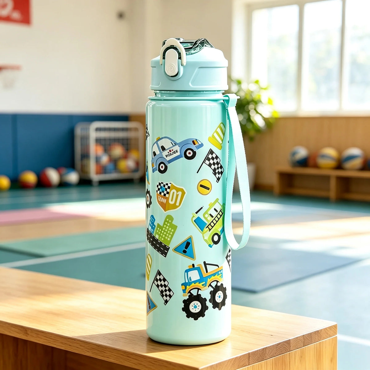 750ml Dinosaur Water Bottle For Kids Water Sippy Cup With Silicone Straw Leakproof Plastic Water Bottles Summer Kids Water Cup