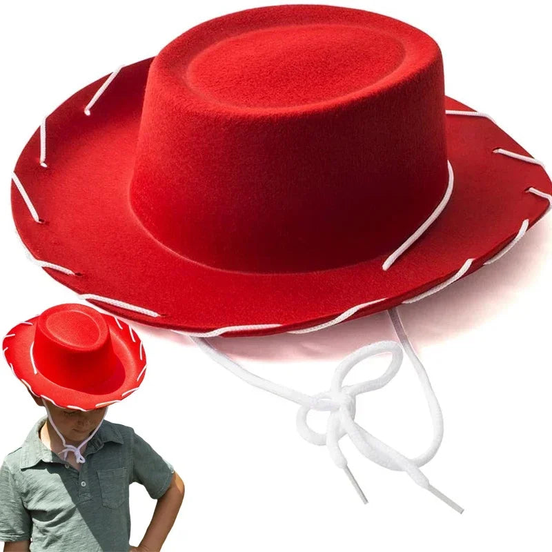 Brown Red Cowboy Western Hats and Bandanas for Kids Costume Hat Accessories for Toddler Child Theme Birthday Party Halloween