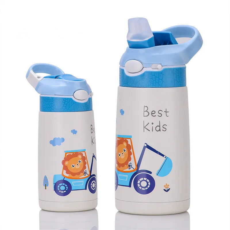 400ML Children Thermos Water Bottle Kids Thermos Mug Baby Duck Billed Straw 316 Stainless Steel Vacuum Flasks Tumbler Thermo Cup