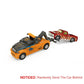 Scale 1:64 Container Alloy Trailer Model Toy Car Diecast Metal Movable Joint Pull Back Rescue Engineering Vehicles Gifts for Kid