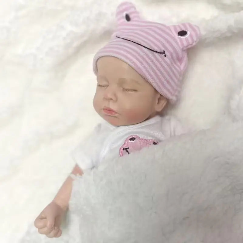 33cm Can Open Mouth Painted Solid Silicone LouLou Bebe Reborn Girl and Boy Washable Newborn Baby Dolls For Kid's Gift