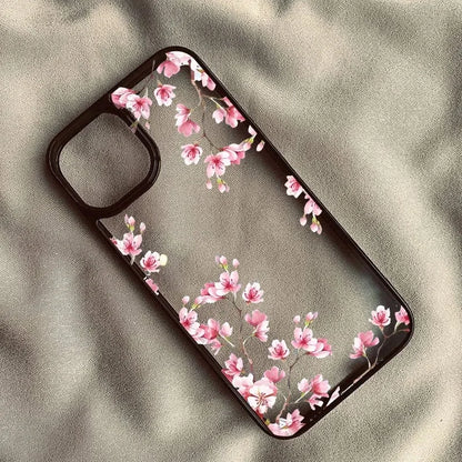 Pink Magnolia Flower Phone Case For iPhone 18 Pro Max 17 16 15 14 13 12 11 7 8 Plus Air Plum Blossom Shockproof Clear Hard Cover