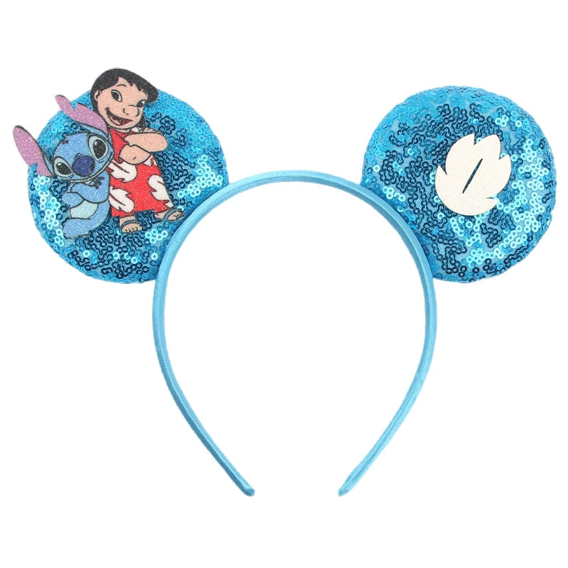 New Christmas Halloween Mouse Ears Headband Cartoon Sequin Bows Headband Birthday Party Princess Cosplay Costume For Women Adult