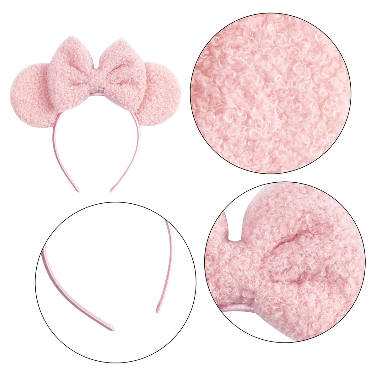 New Christmas Velvet Mouse Ear Headband Cute Ear Headband Halloween Birthday Girl Cosplay Costume Party Decoration Headband
