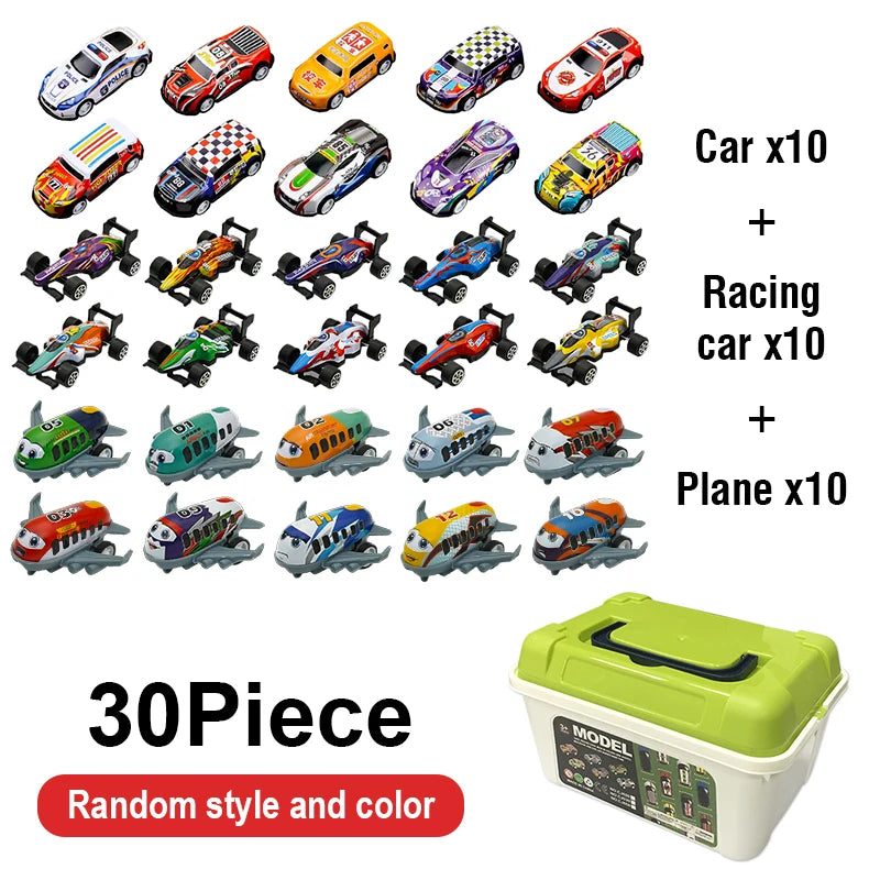 20/30/50Pcs Mini Car Set Inertia Pull Back Cars for Boys Plastic Vehicle Model Collection Toys Birthday New Year Gifts for Kids