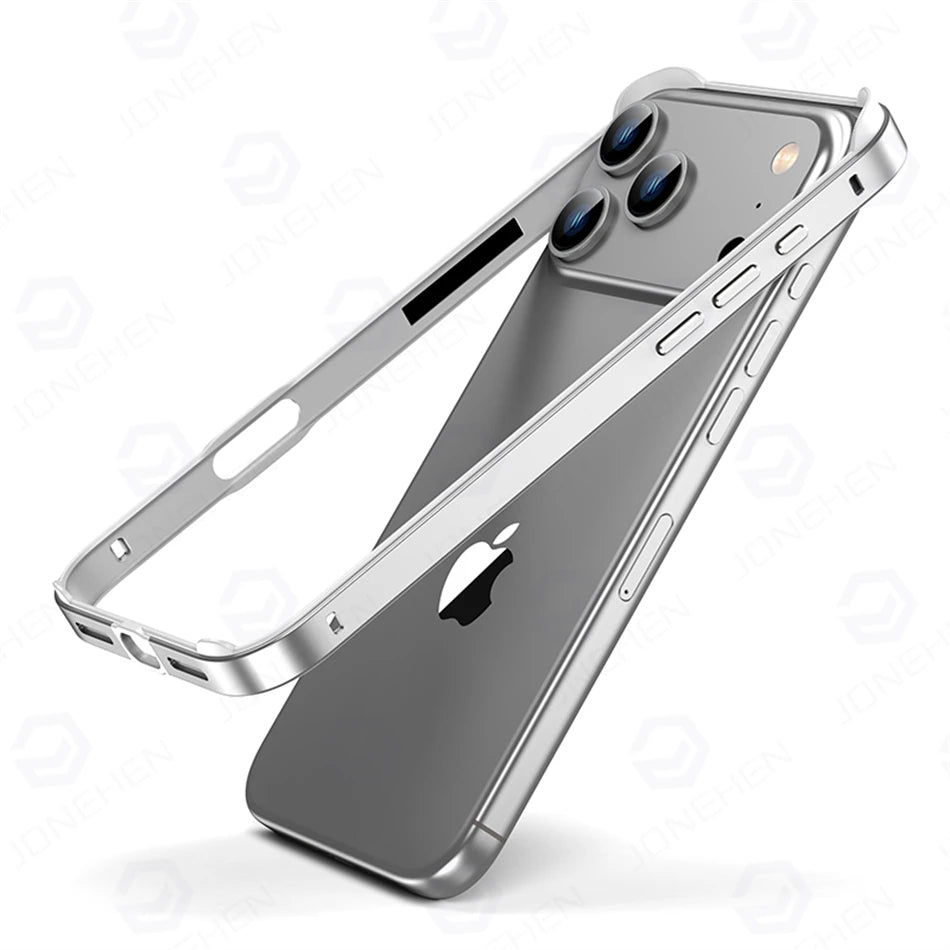 Light Hybrid Silicone Frame Aluminum Metal Case For iPhone 18 17 16 15 14 13 Pro Max Air Better Heat Bumper Alloy Accessories
