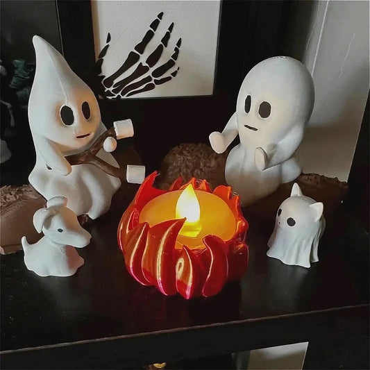 1 Set Halloween Ghost Campfire Decor Spooky Outdoor Party Haunted House Props Scary Backyard Scene Gathering Decoration Gift