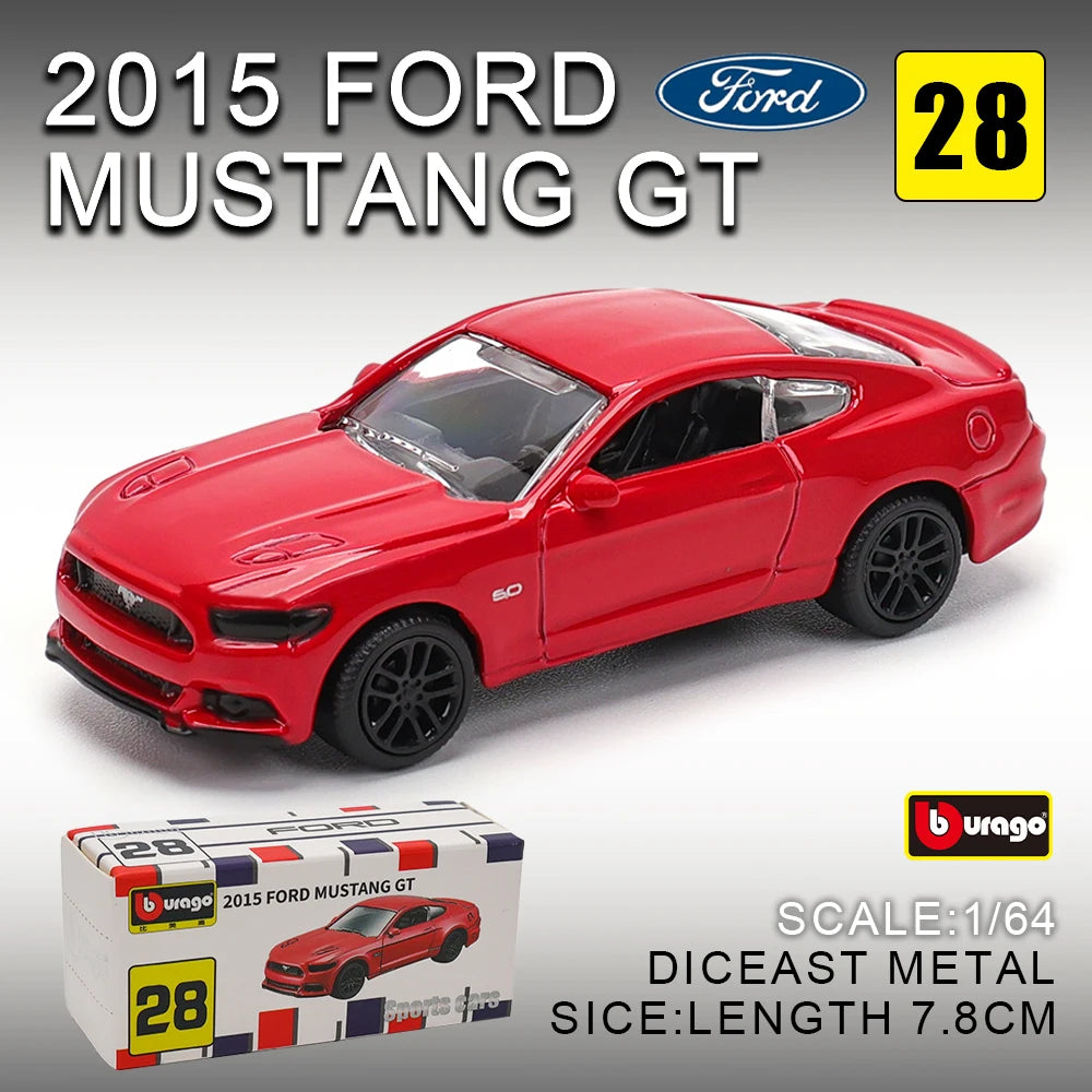 Bburago 1:64 golf Porsche 911 Shelby Raventon Mustang Lamborghini Collection Series Car Die Casting Model Gift Toy