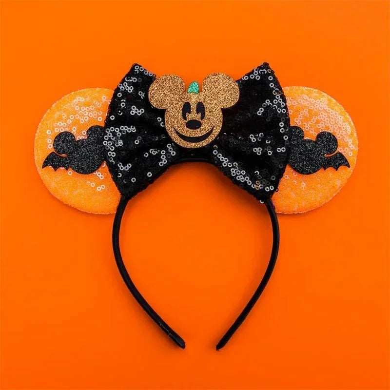 Disney Halloween Ear Headbands For Adults Kids Cosplay Bat Skeleton Maleficent Hairband Girls Ghost Women Party Hair Accessories