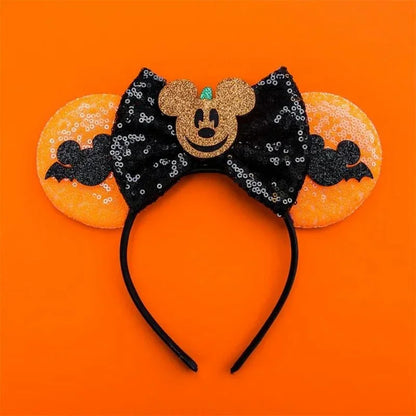 Disney Halloween Ear Headbands For Adults Kids Cosplay Bat Skeleton Maleficent Hairband Girls Ghost Women Party Hair Accessories