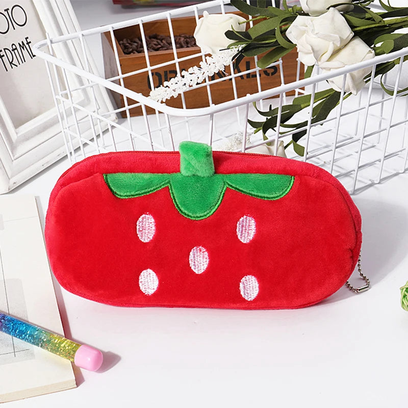 1 PCS 20CM Kawaii Cartoon Animals Plush Pouch Pencil Case Bag Key Chain Coin Purse Wallet Case Pouch Bag School Supplies Gift