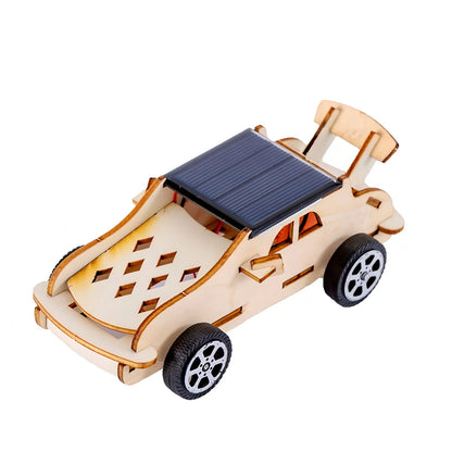 Solar Car Lunar Exploration Vehicle Children's Diy Hand-Assembled Model Diy 3d Wooden Puzzle Science And Education Toys