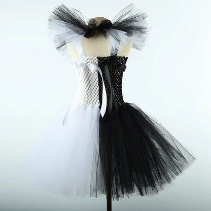 The Clown Costume Terrifier Art Girl Black White Fancy Tutu Dress Horror Joker Dress for Girls Halloween Carnival Party Costumes