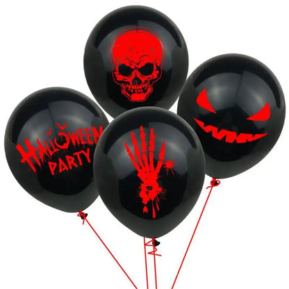 12pcs Halloween Ghost Balloons Spider Witch Bat Pumpkin Skeleton Horror Happy Halloween Party Decoration Carnival Party Supply
