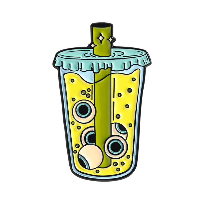 Cartoon Happiness Potion Enamel Pin Matcha Girlie Ghost Coffee Halloween Drink Crush Soda Juice Brooch Lapel Badge Jewelry Gifts