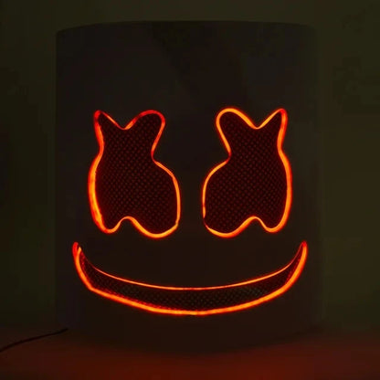 Halloween LED DJ Mask Lifelike Marshmello Mask Breathable Helmet Mask Durable Carnival Festival Halloween Party Props Cosplay