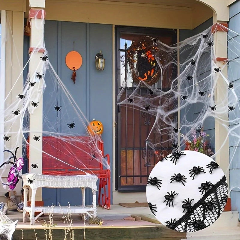 100/50pcs Realistic Spider Christmas Halloween Decoration Plastic Mini Spider Black Scary Spider Prank Haunted House Decorations
