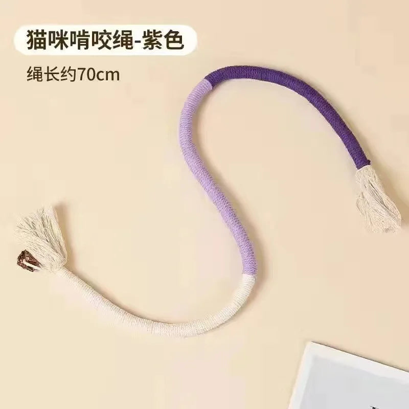 1 Piece Interactive Teeth Grinding Cotton Rope Cat Toy Play Teeth Grinding Daily Interactive Teasing Stick