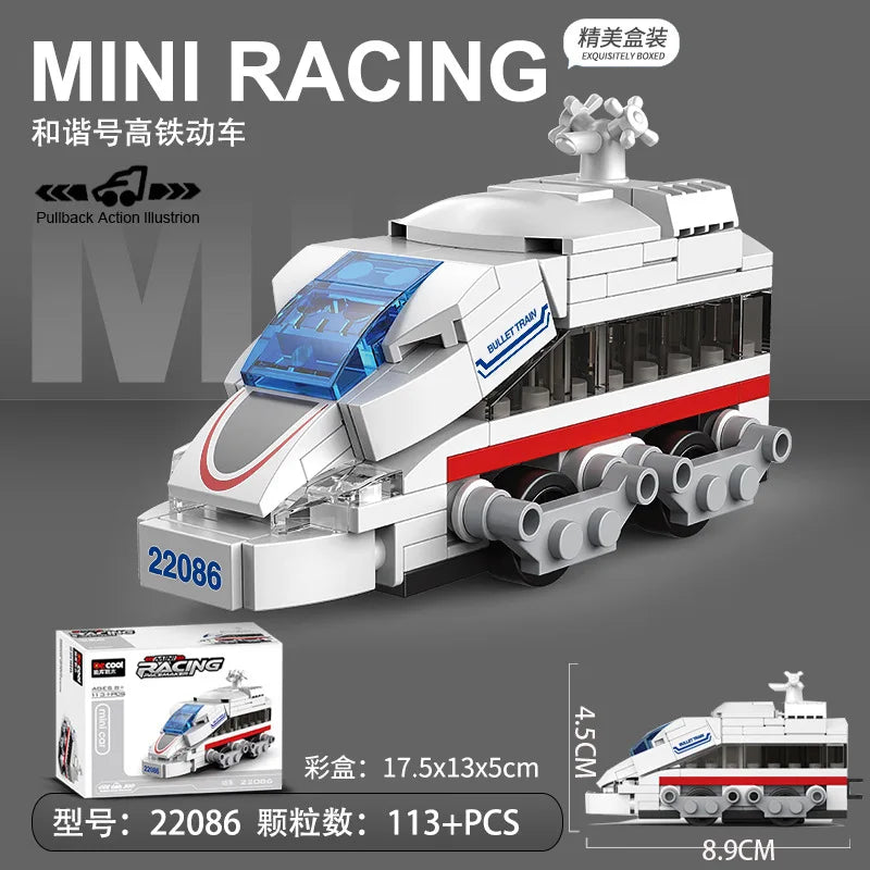 Racing Car Bus Engineering Vehicle Ambulance Pull Back Model Building Blocks Brick Toys Children Boys Compatible With Lego