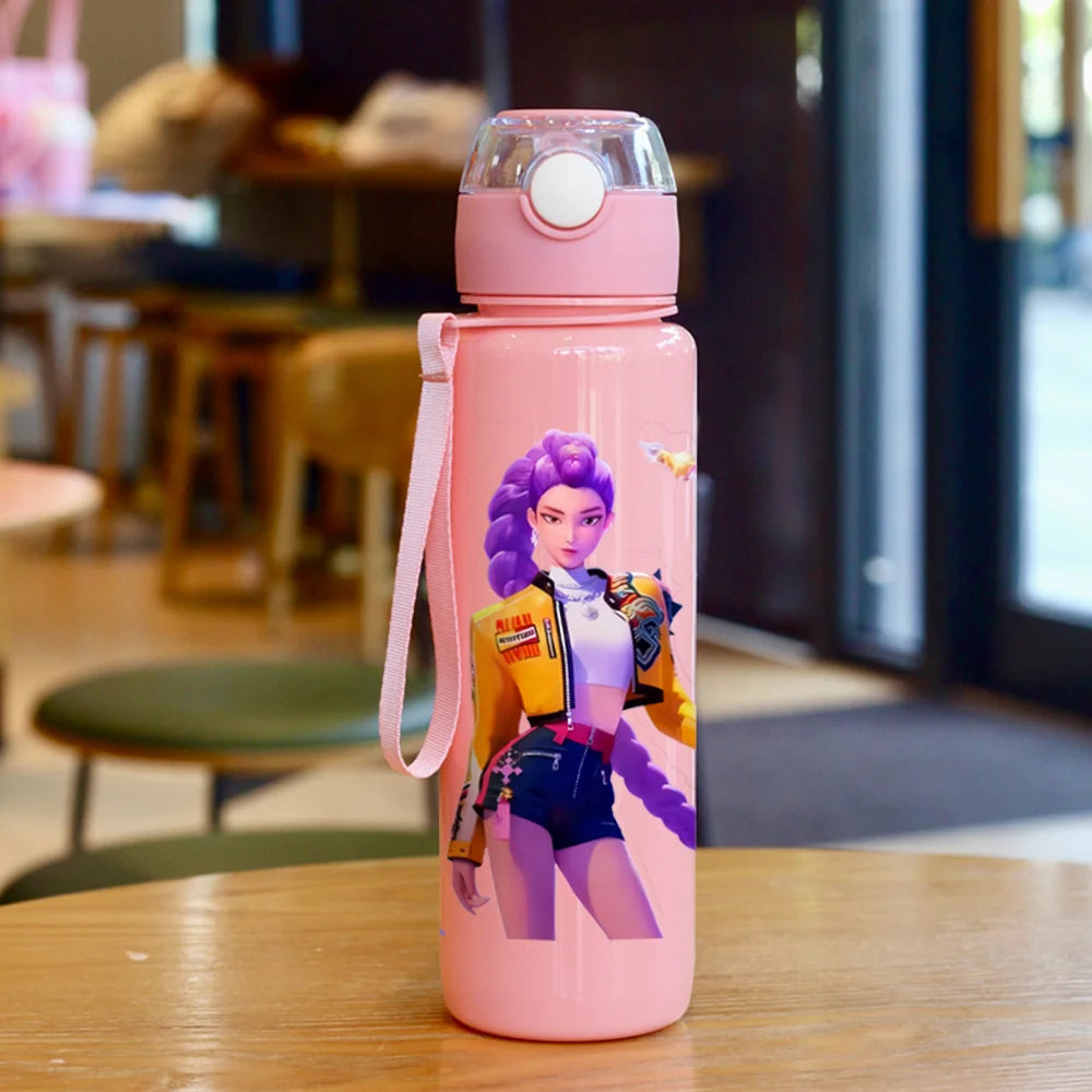 Cartoon Pretty Girl Pattern Water Cup, 3D Printed Pattern, Fade-Resistant, Popular Movie Pattern, Essential for Sports and Fitne