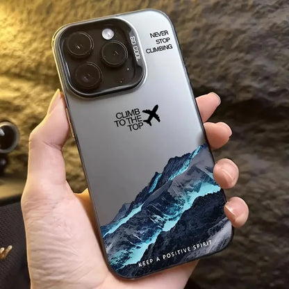Mountain Peak Aircraft Phone Case for IPhone 18 17 16 14 15 11 12 13 Pro Max 15 16 Plus Air 18promax Shockproof Sunset IMD Cover